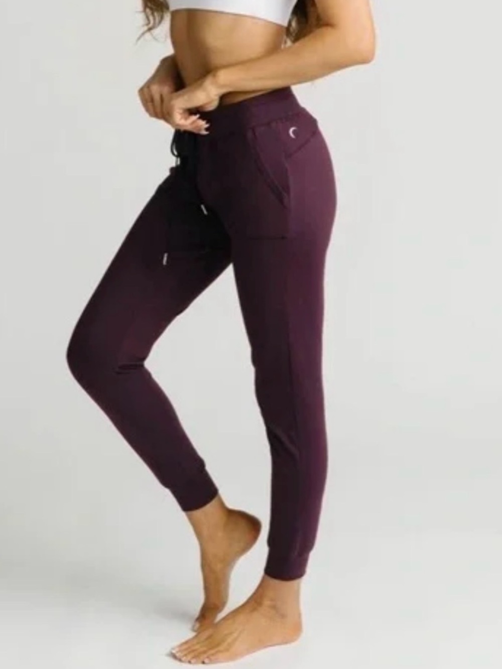Zyia Active Women’s S High Rise Plum Jogger Athletic Pants Drawstring Stretch